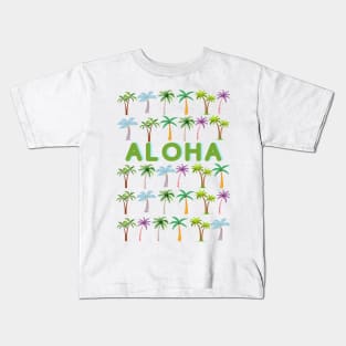 Aloha - Palm Tree Pattern Design Hawaii Lovers Kids T-Shirt